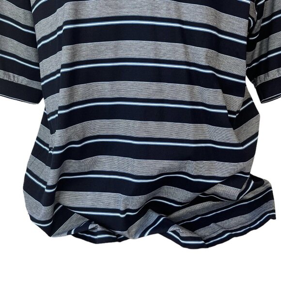 Ben Hogan Golf Polo Shirt Mens Large Blue Gray Striped - Picture 4 of 7